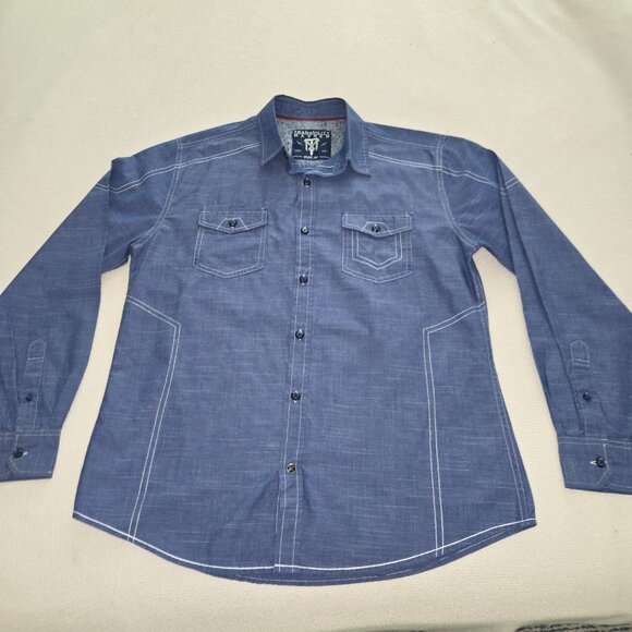 Tranquility Mayhem Men's Med Long Sleeve Button Down Shirt - Picture 3 of 6